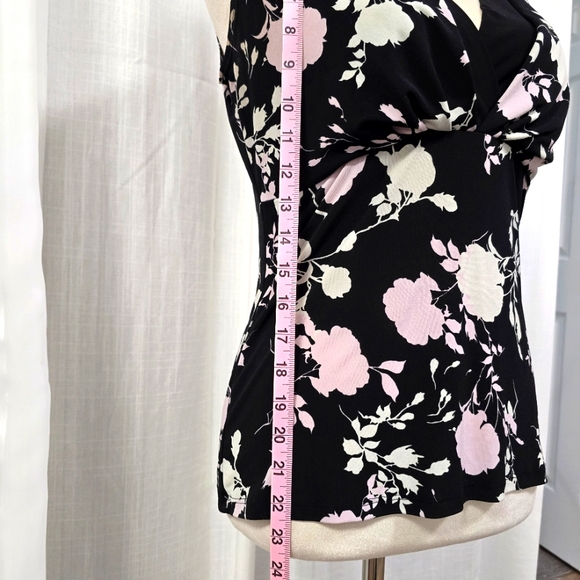 2/$30 j.t.b. Y2K Floral Black and Pink Babydoll‎ Sleeveless Women's Top Size M - Picture 4 of 8